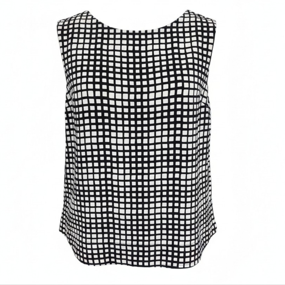 L’AGENCE Silk Printed Blouse Top Black White Size 2